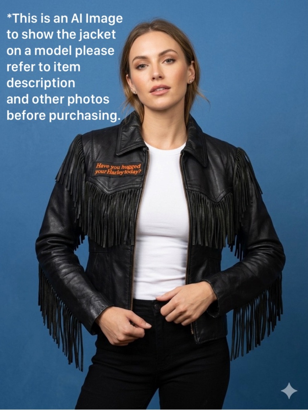 Vintage Women's Black Fringe Leather Jacket - Classic Biker Style